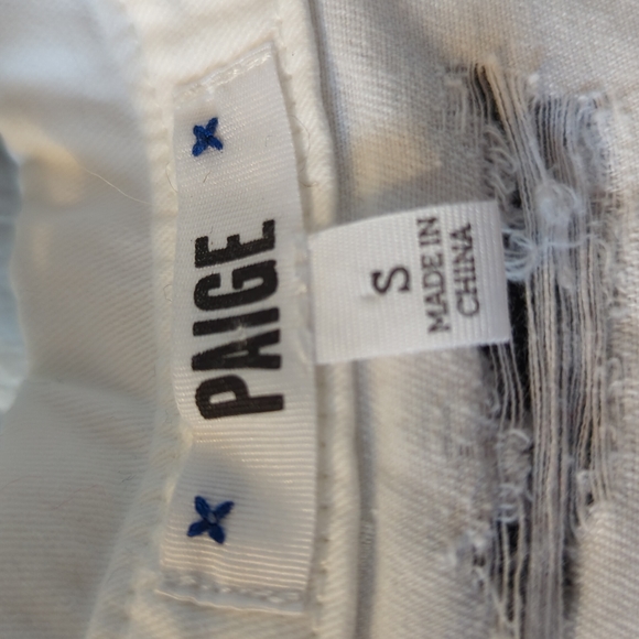 3/25$ Paige Jeans White Distressed Button Up Shacket 100% Cotton Size Small - Picture 6 of 8